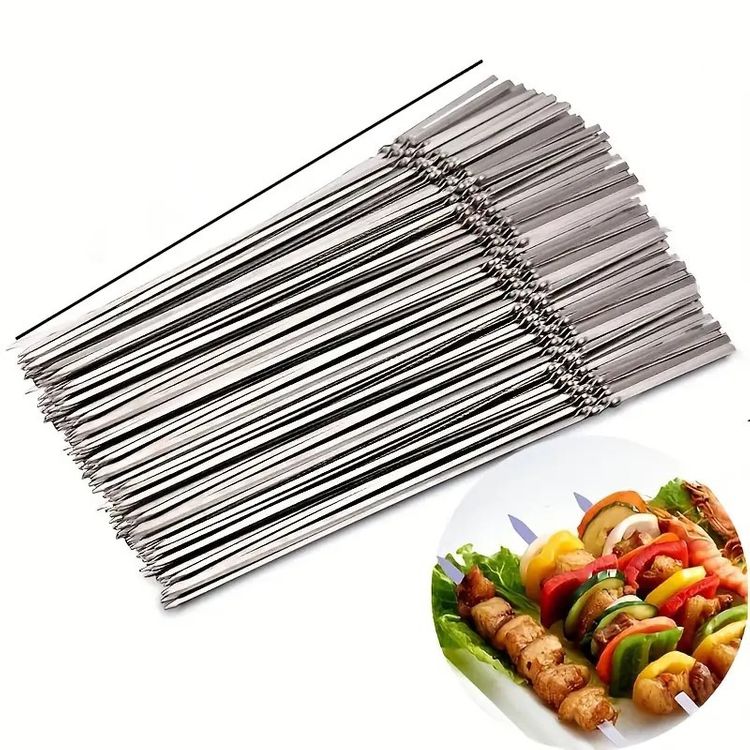 Skanto | Rustfritt Stål BBQ Verktøy Grill Spyd 10 Stykker