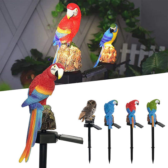 Hage Ørn Ugle Papegøye Statue LED Sollys Utendørs Vanntett Plenlampe | Skanto