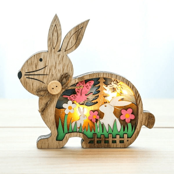 Påske Tre Ornamenter med LED Lys Kanin Bord Dekorasjoner | Skanto