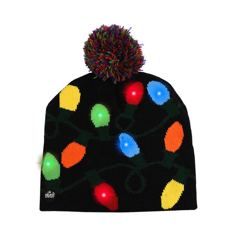 Skanto | 🎅LED Jule Strikkede Luer Lys opp Jule Beanie