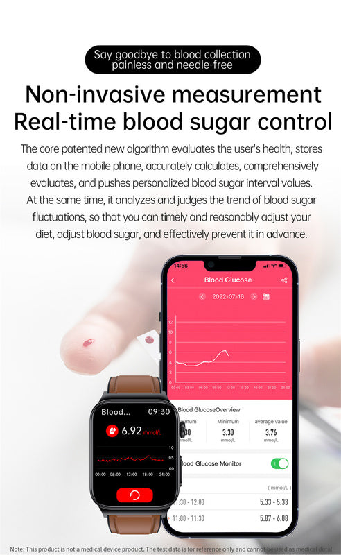 GlucoseGuardian Smartwatch: Präziser Blutzuckersensor og -monitor – Unverzichtbare Gesundheitsuhr for das Blutzuckermanagement