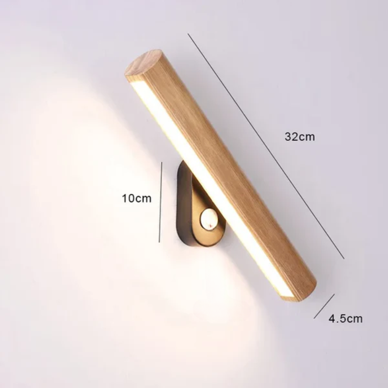 LED Vegglampe laget av tre – Moderne vegglampe for soverom | Skanto