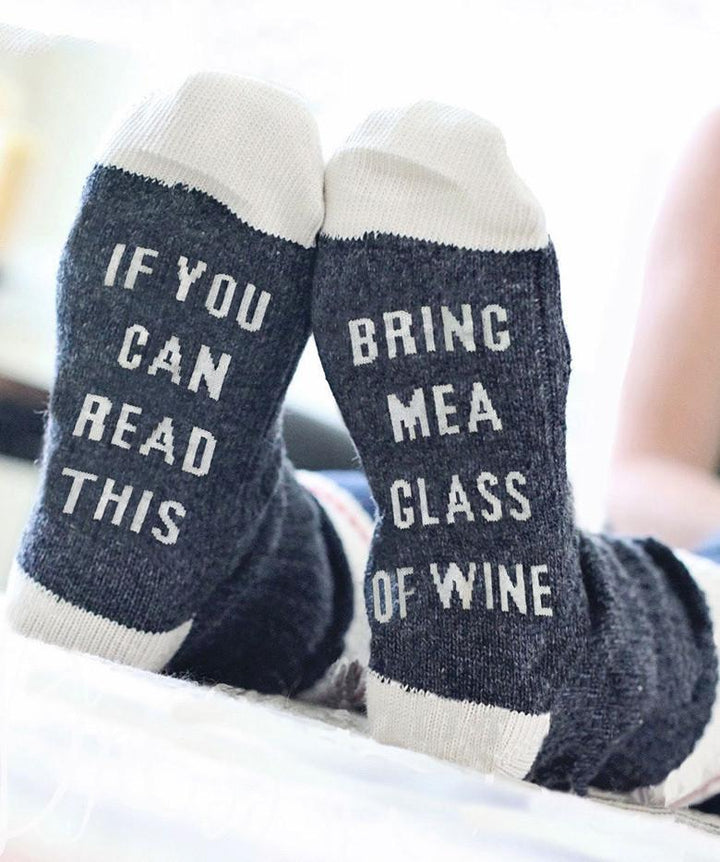 Hvis du kan lese dette, bring meg et glass vin sokker | Skanto