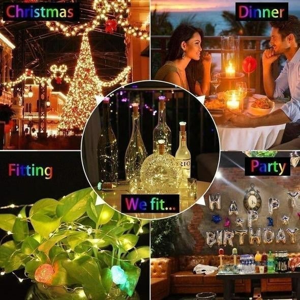 Led Flaske Lys Kork Natt Lys DIY Dekor | Skanto
