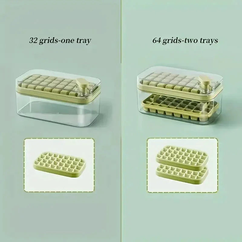 Norvo | 101oz. Isbitbrettsett - 64-delers silikon isbitbrett med lokk og beholder
