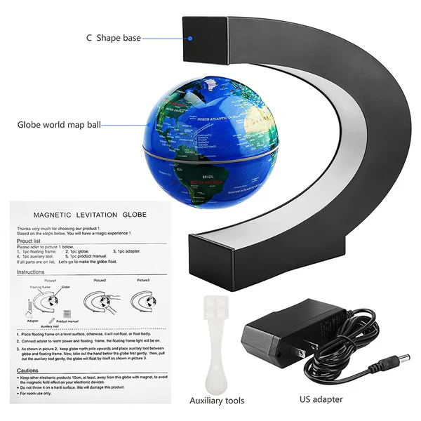 Skanto | Magnetisk Flytende Globe Med LED Lys