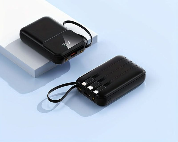Skanto | 10000mAh Bærbar Power Bank med kabler