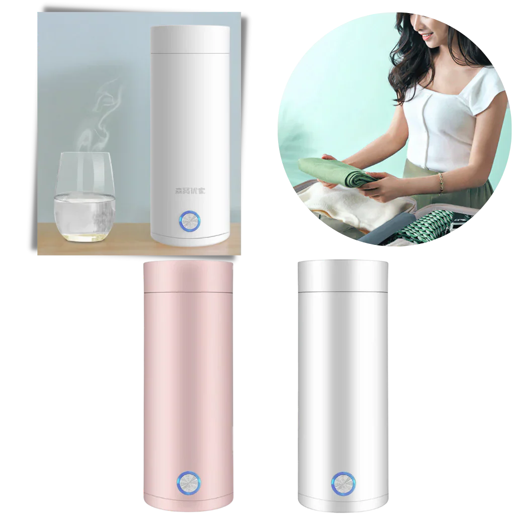 Skanto | Bærbar Vannkoker 400ml – Kompakt Reise Kjele med Intelligent Temperaturkontroll & Dobbel Isolasjon
