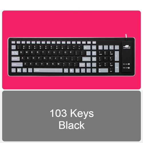Skanto | Rullopp Silikon Fleksibel Tastatur, med USB Kablet, Vanntett Belegg & Stille Skrivning