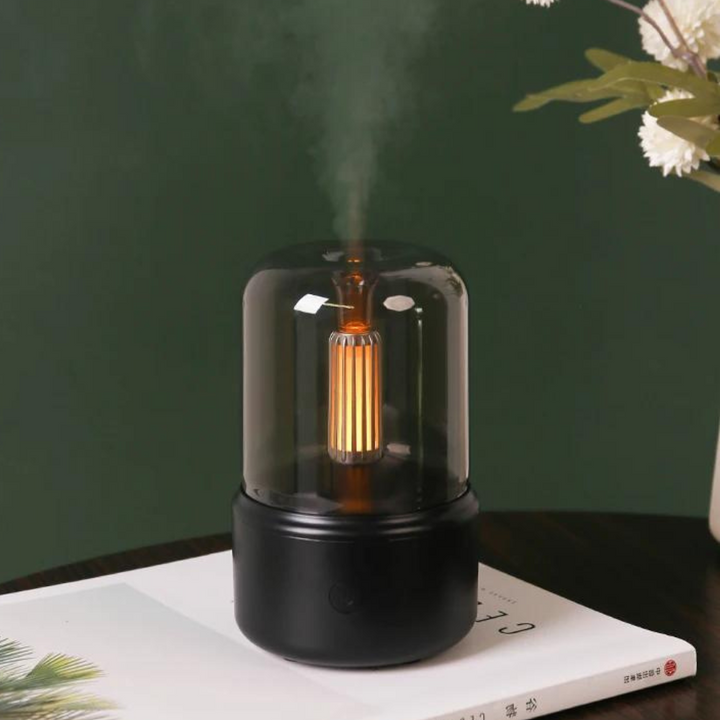 Skanto | Retro Aroma Diffuser med Nattlys - USB Essensiell Olje Luftfukter for Hjem og Kontor