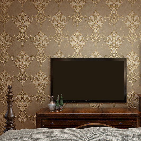 Norvo | Damask Design Tapet Rull for Soverommet i Nøytral Farge, 33 Ft. X 20.5 In, Ubelagt