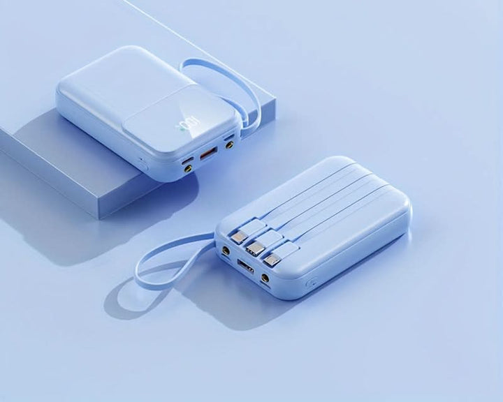 Skanto | 10000mAh Bærbar Power Bank med kabler