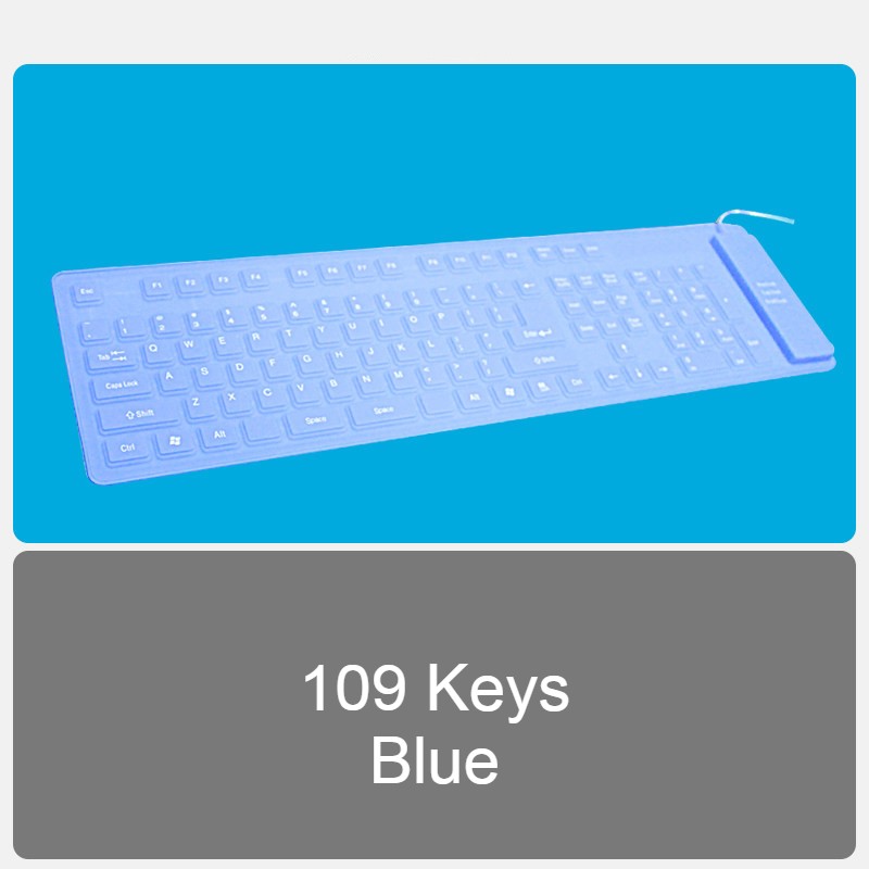 Skanto | Rull-opp Silikon Fleksibel Tastatur, med USB Kablet, Vanntett Belegg & Stille Skriving