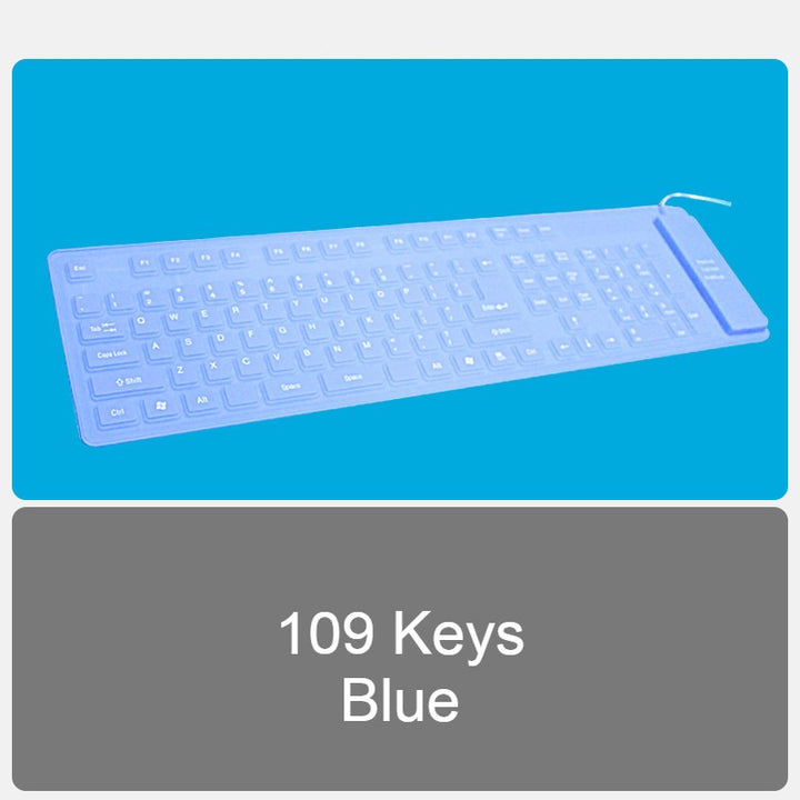 Skanto | Rull-opp Silikon Fleksibel Tastatur, med USB Kablet, Vanntett Belegg & Stille Skriving