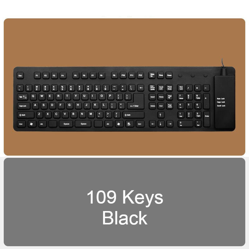 Skanto | Rull-opp Silikon Fleksibel Tastatur, med USB Kablet, Vanntett Belegg & Stille Skriving