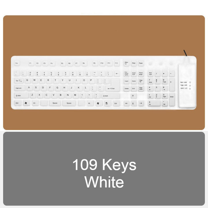 Skanto | Rullopp Silikon Fleksibel Tastatur, med USB Kablet, Vanntett Belegg & Stille Skrivning