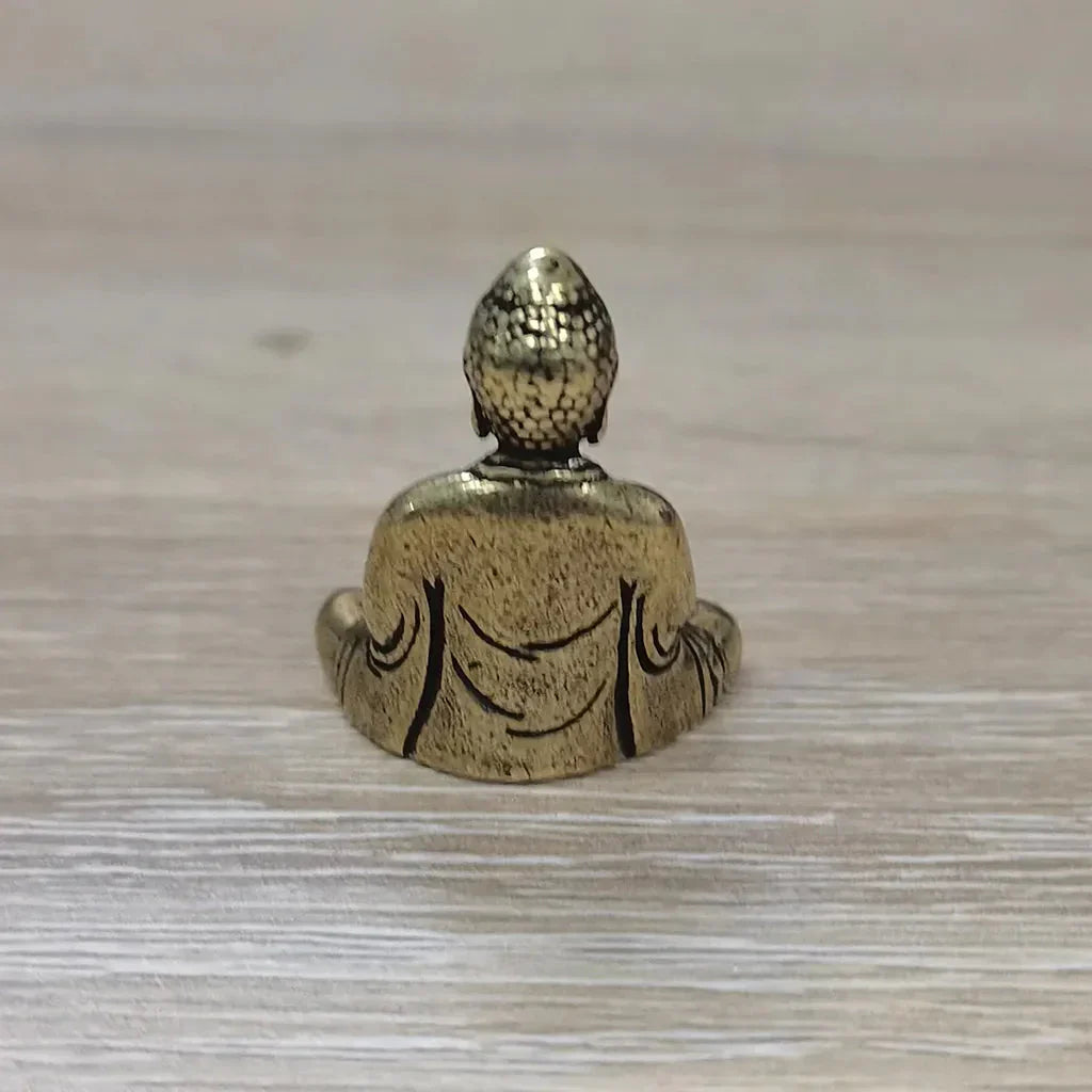 Skanto | 10 stk Miniatyr Messing Sittende Buddha Statue Figur for Reise Buddhism Tilbedelse Hjemmekontor Skrivebords Dekorasjon