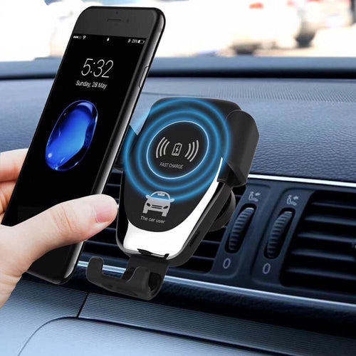 Skanto | 10W QI trådløs hurtiglader bilmontering holder stativ for iPhone XS Max Samsung S9 for Xiaomi MIX 2S Huawei Mate 20 Pro Mate 20 RS