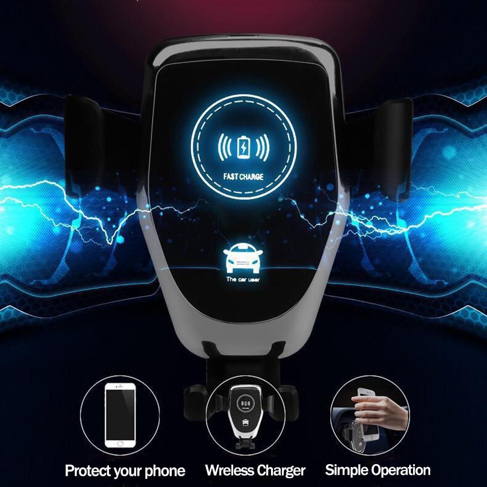 Skanto | 10W QI trådløs hurtiglader bilmontering holder stativ for iPhone XS Max Samsung S9 for Xiaomi MIX 2S Huawei Mate 20 Pro Mate 20 RS