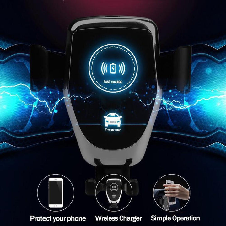 Skanto | 10W QI trådløs hurtiglader bilmontering holder stativ for iPhone XS Max Samsung S9 for Xiaomi MIX 2S Huawei Mate 20 Pro Mate 20 RS