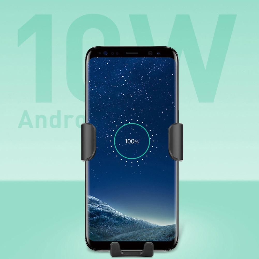 Skanto | 10W QI trådløs hurtiglader bilmontering holder stativ for iPhone XS Max Samsung S9 for Xiaomi MIX 2S Huawei Mate 20 Pro Mate 20 RS