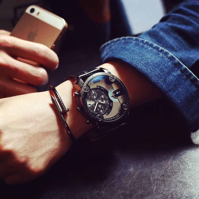 Skanto | Men’s Fashion Stor Ur Stil Stål Armbånd Klokke
