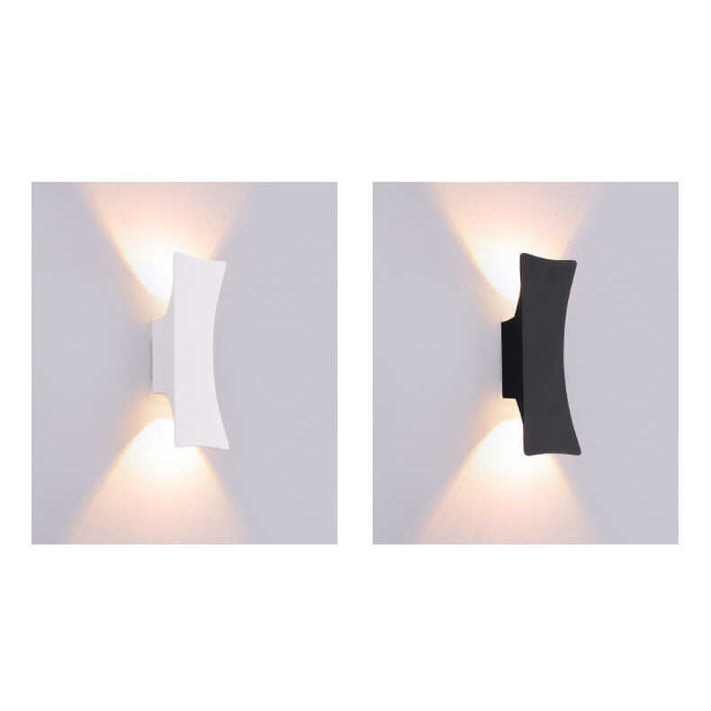 Moderne Enkle Rektangulære Buede LED Utendørs Vanntette Vegglampe | Skanto