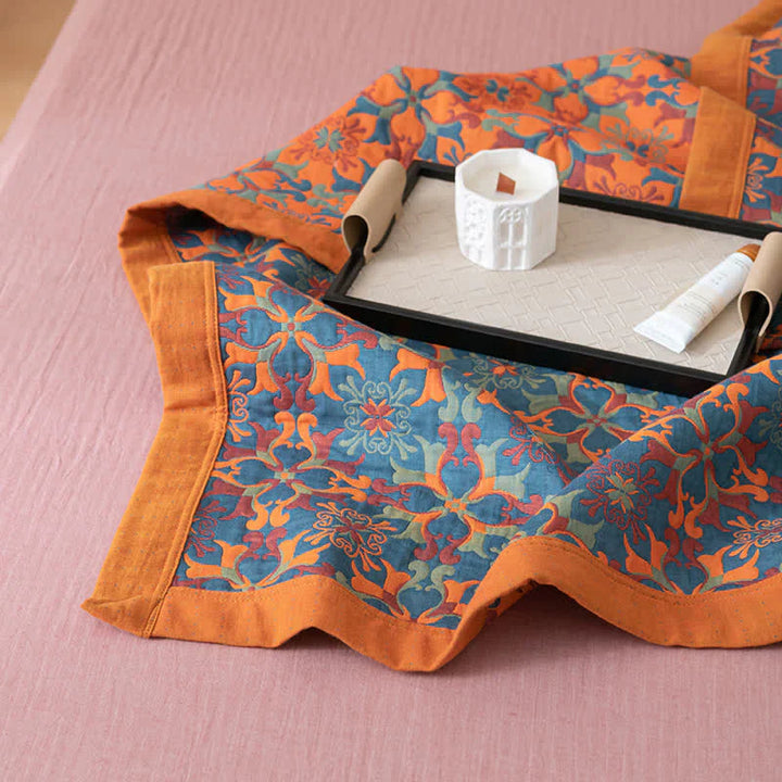 Skanto | Orange og Blå Mønster Seks-Lags Bomull Quilt - TerraLoom