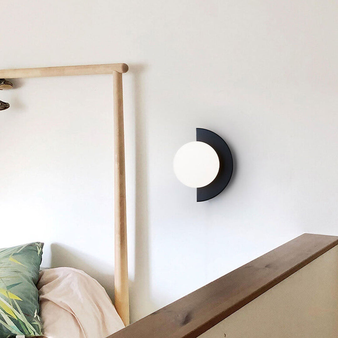 Skanto | Glass Globe Wall Light with Colourful Base