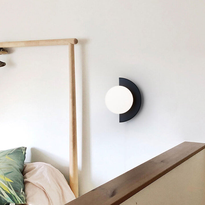 Skanto | Glass Globe Wall Light with Colourful Base