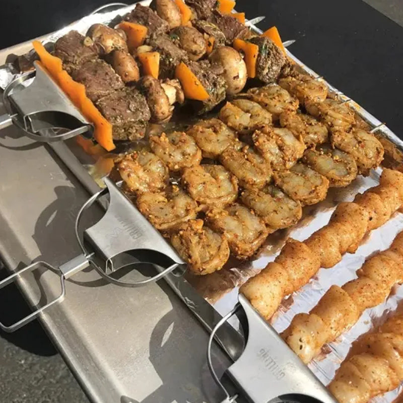 3 Way Grillspyd, Rustfritt Stål Spyd for BBQ | Skanto