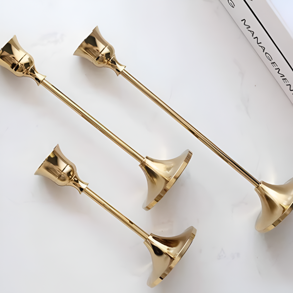 Gull taper lysestake sett | Skanto