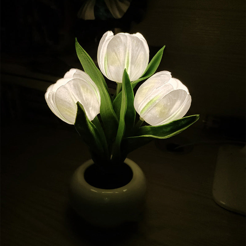 Skanto | LED Tulipan Nattbordlampe Blomster Bordlampe