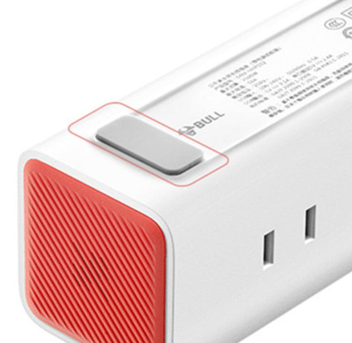 Skanto | 3-i-1 USB-lader, strømbane, vekkerklokke, med justerbart lys, 3 USB-porter og 2 uttak, for nattbord, hjem, hotell, kontor