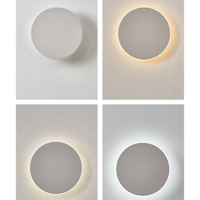 Elegant LED vegglys for utendørs bruk - Minimalistisk rund design | Skanto
