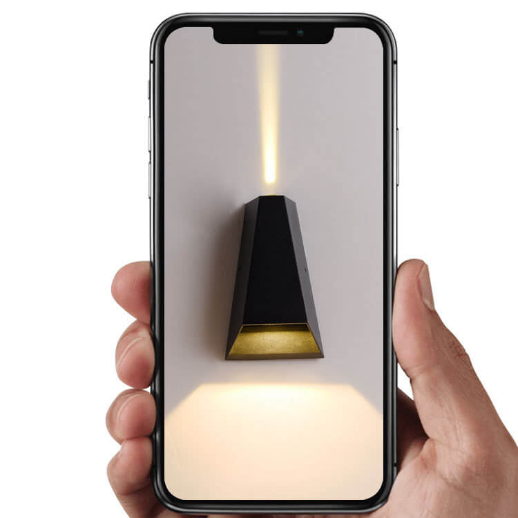 Moderne, kreativ trapesformet LED-utevegglampe med oppover- og nedoverrettet belysning