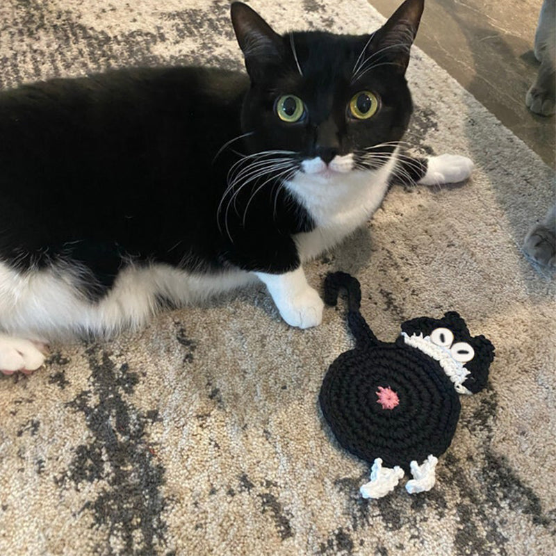 Morsomme katt rumpe coasters katt rumpe kopp matte strikket gave til kattefans | Skanto