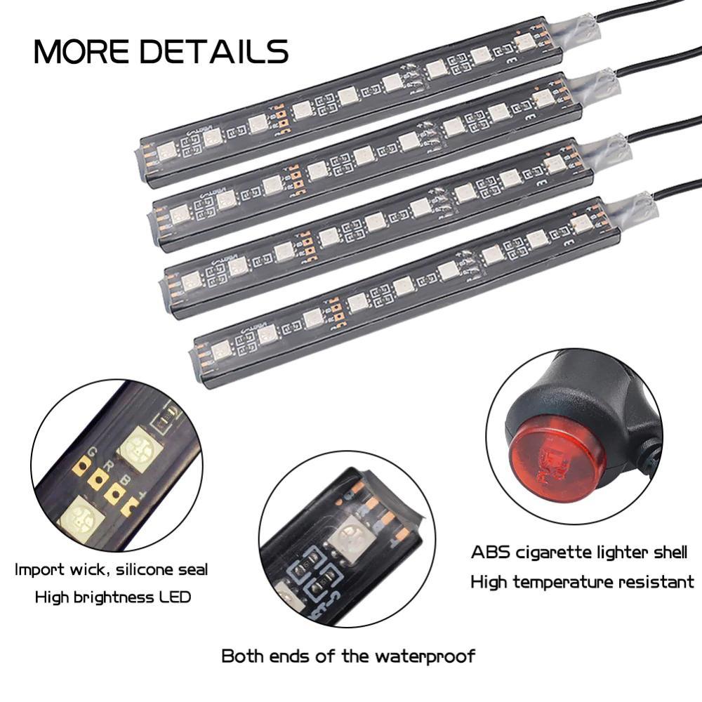 Skanto | Car RGB LED Strip Light Trådløs Fjernkontroll og Talekontroll