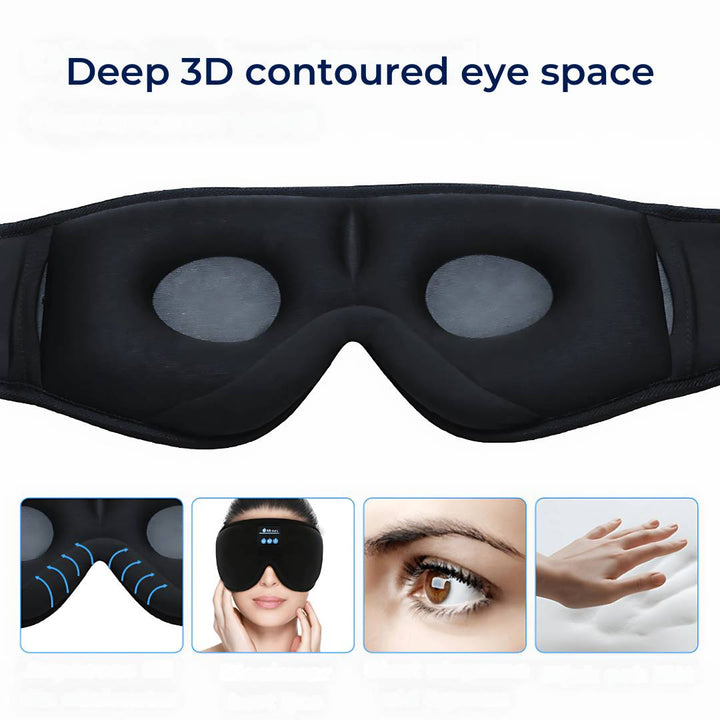 DreamSounds Bluetooth sovemaske med innebygde hodetelefoner | for reise - meditasjon - lysblokkering komfort Skanto