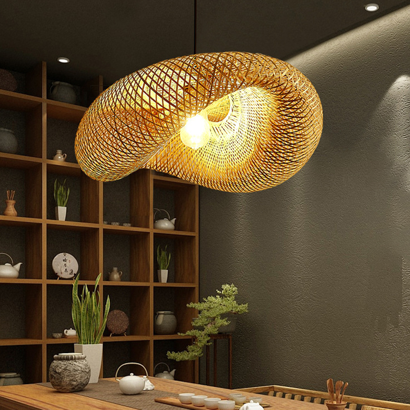 Skanto | Rattanvevd Bambus - Pendellampe - Led - Lys