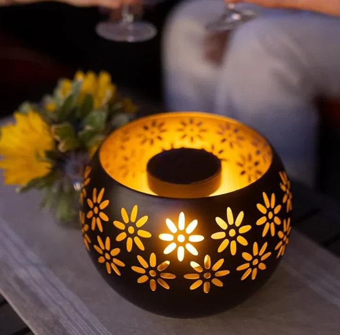 Skanto | Blomstermønster Lyslampe – Dekorativ LED Bordlampe for Stilfull Belysning
