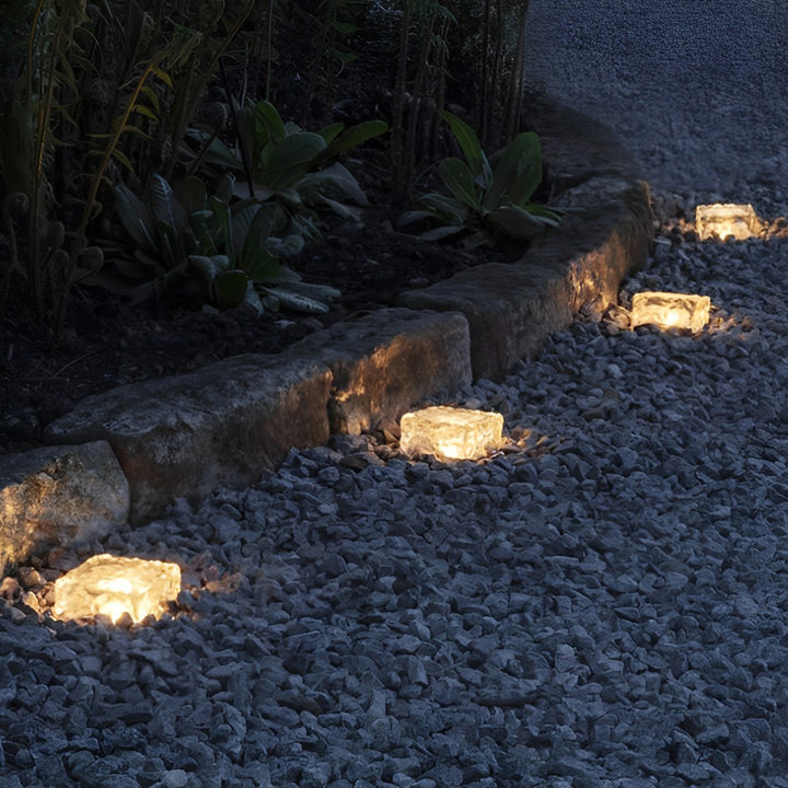 Square Creative Ice ock LED Vanntett Smarte Solenergi Utendørs Belysning