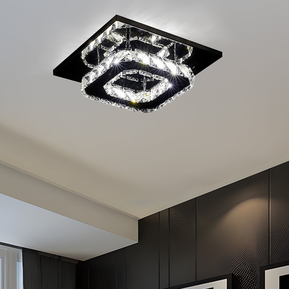 Moderne LED-Deckenleuchte med Kristalloptik