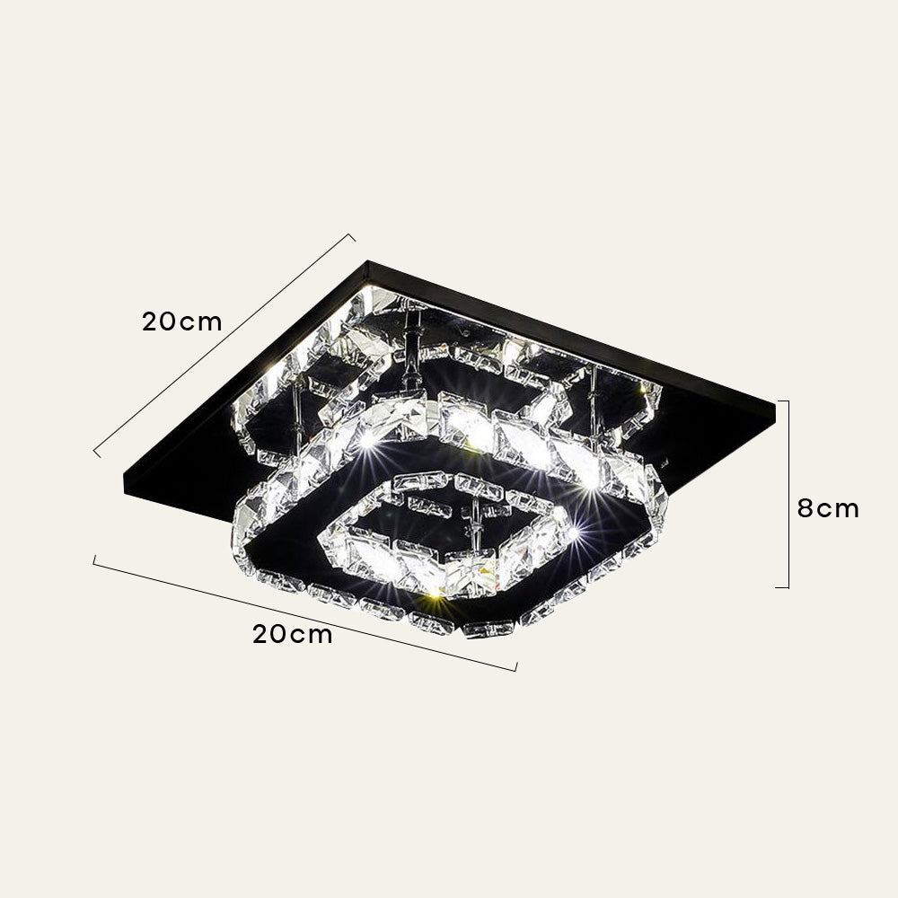 Moderne LED-Deckenleuchte med Kristalloptik