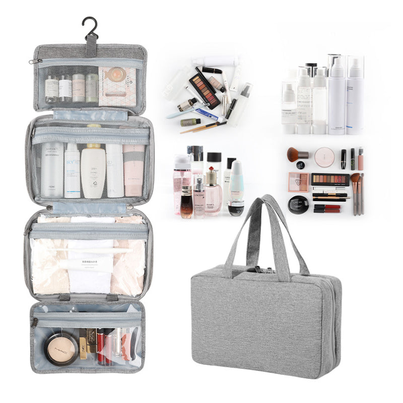 Skanto | Travelique Reiset kosmetikkorganisator | Kompakt & Vannavvisende | Med 4 Rom & 360° Hake | For Kvinner & Menn