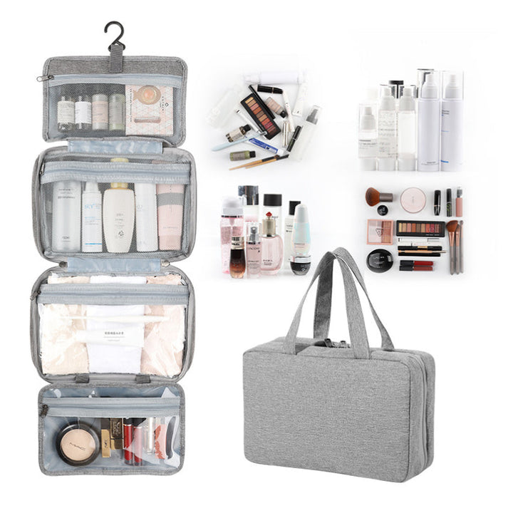 Skanto | Travelique Reiset kosmetikkorganisator | Kompakt & Vannavvisende | Med 4 Rom & 360° Hake | For Kvinner & Menn