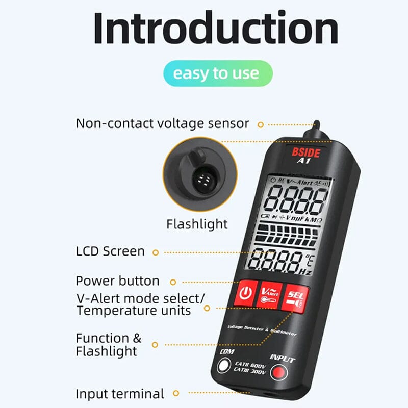 Skanto | A1 Helautomatiske Anti-Brenner Intelligent Digital Multimeter