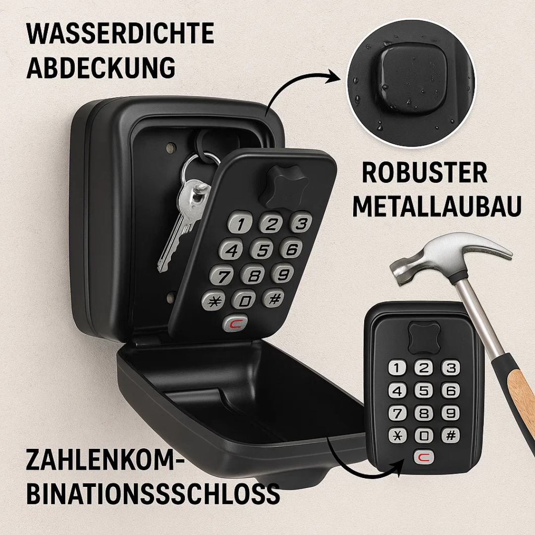KeyGuard Utendørs Safe – Vanntett Veggmontert Nøkkelboks | Skanto