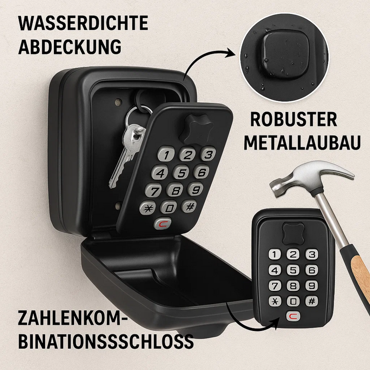 KeyGuard Utendørs Safe – Vanntett Veggmontert Nøkkelboks | Skanto