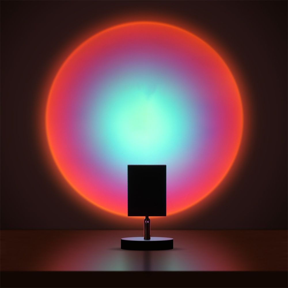 SunsetLuxe - Retro Sunset Bordlampe | Varm LED Ambient Belysning for Soverom og Stue | Skanto